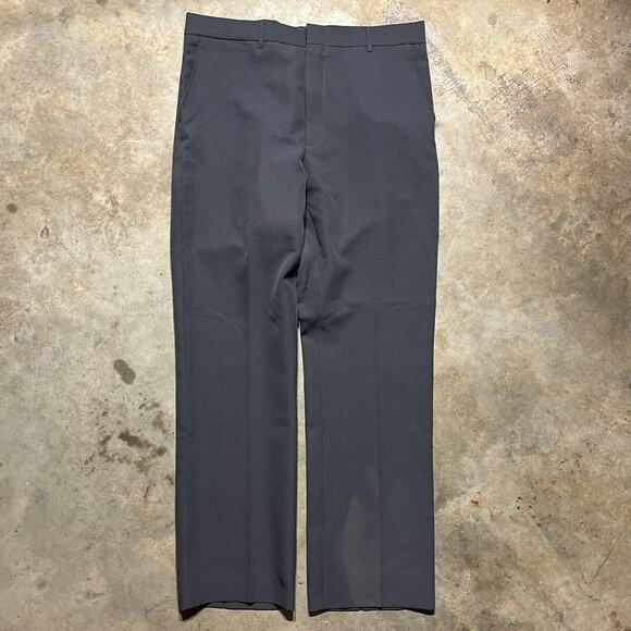 Vintage 70s Unbranded Talon Zipper Grey Trouser Pants 36x32 - Picture 1 of 4